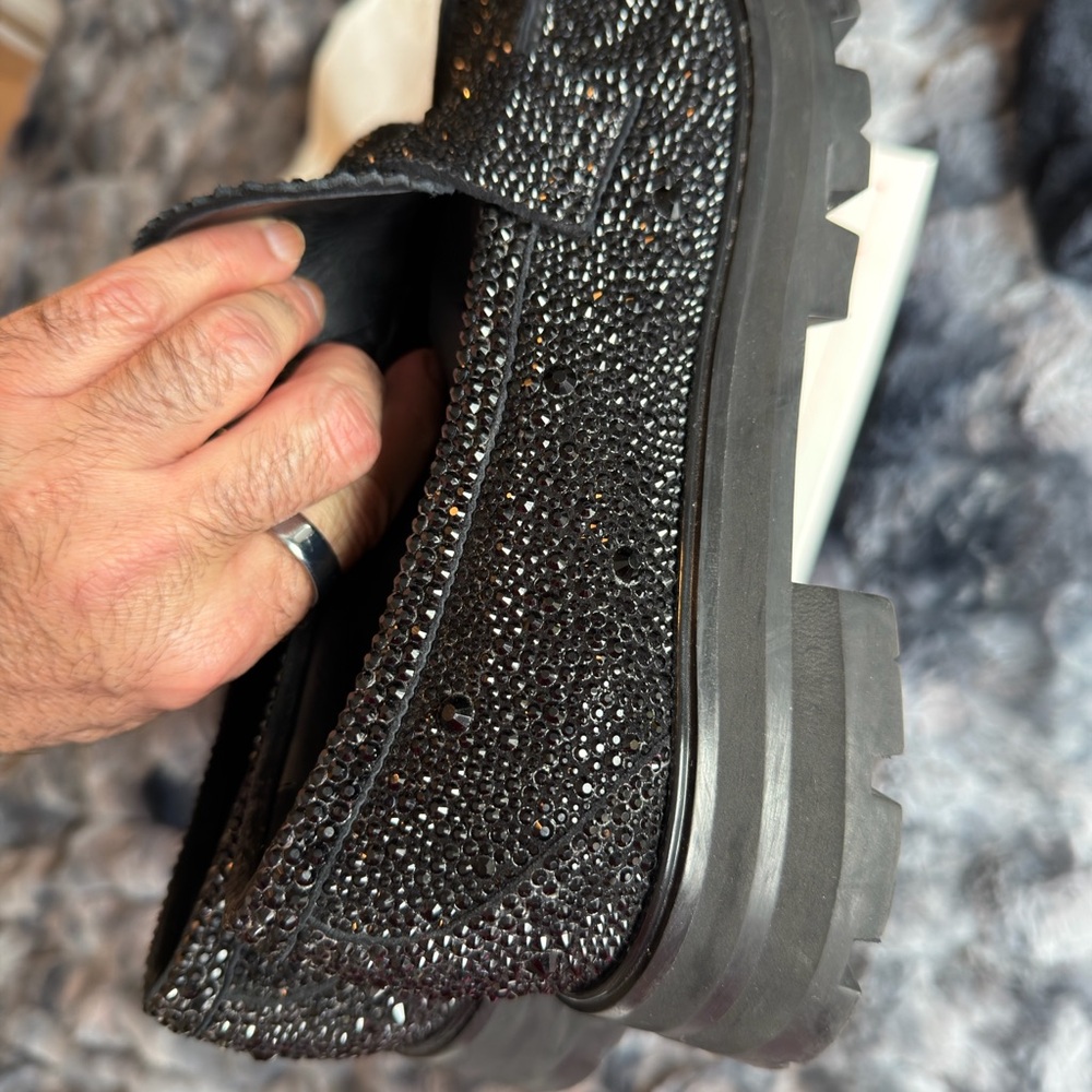 Alexander McQueen Black Embellished Men's Loafers - Picture 12 of 15